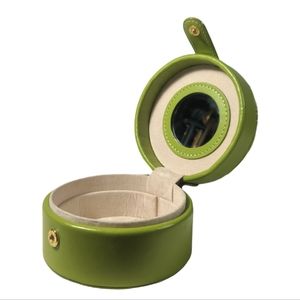 Vintage 60s Lime Green Jewlery Box Purse with Mirror